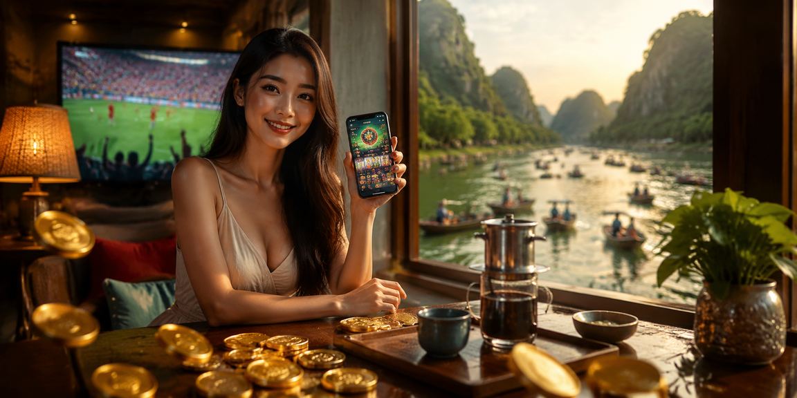 Người dùng Ninh Bình đăng ký tài khoản casino mobile tại quán cà phê